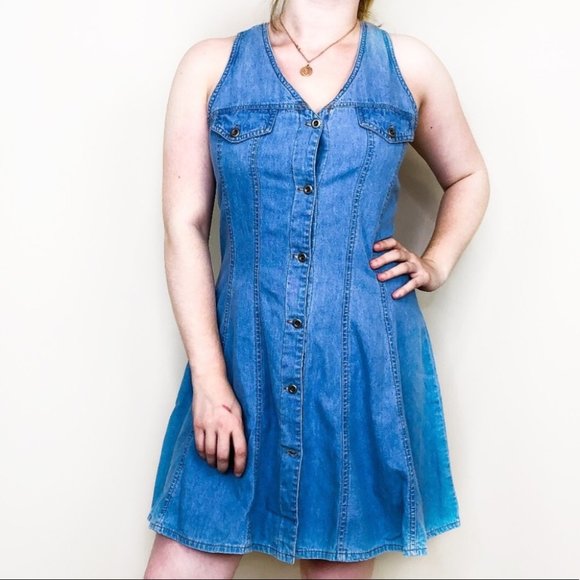 VINTAGE DENIM DRESS - Picture 1 of 7